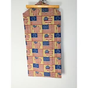 American Flag Pattern Hearts Apples Reverse Floral Hand Made Table Runner